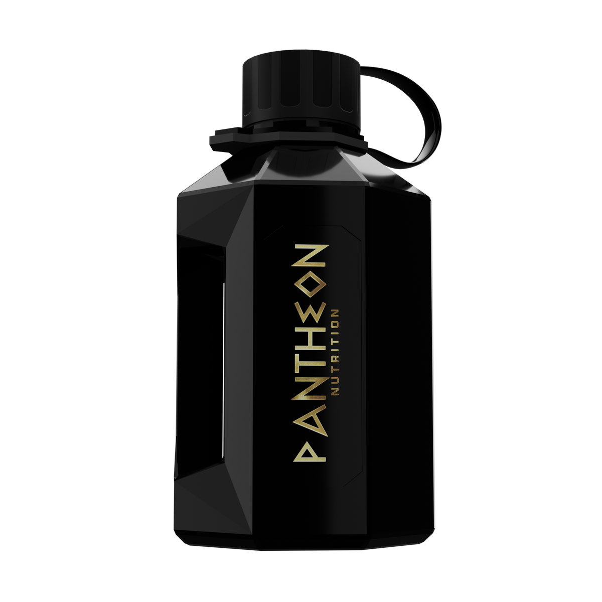 Pantheon XXL 2.2 litre black water jug with gold logo