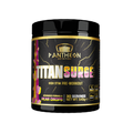 Pantheon Titan Surge high-stim pre-workout tub, Pear Drops flavour