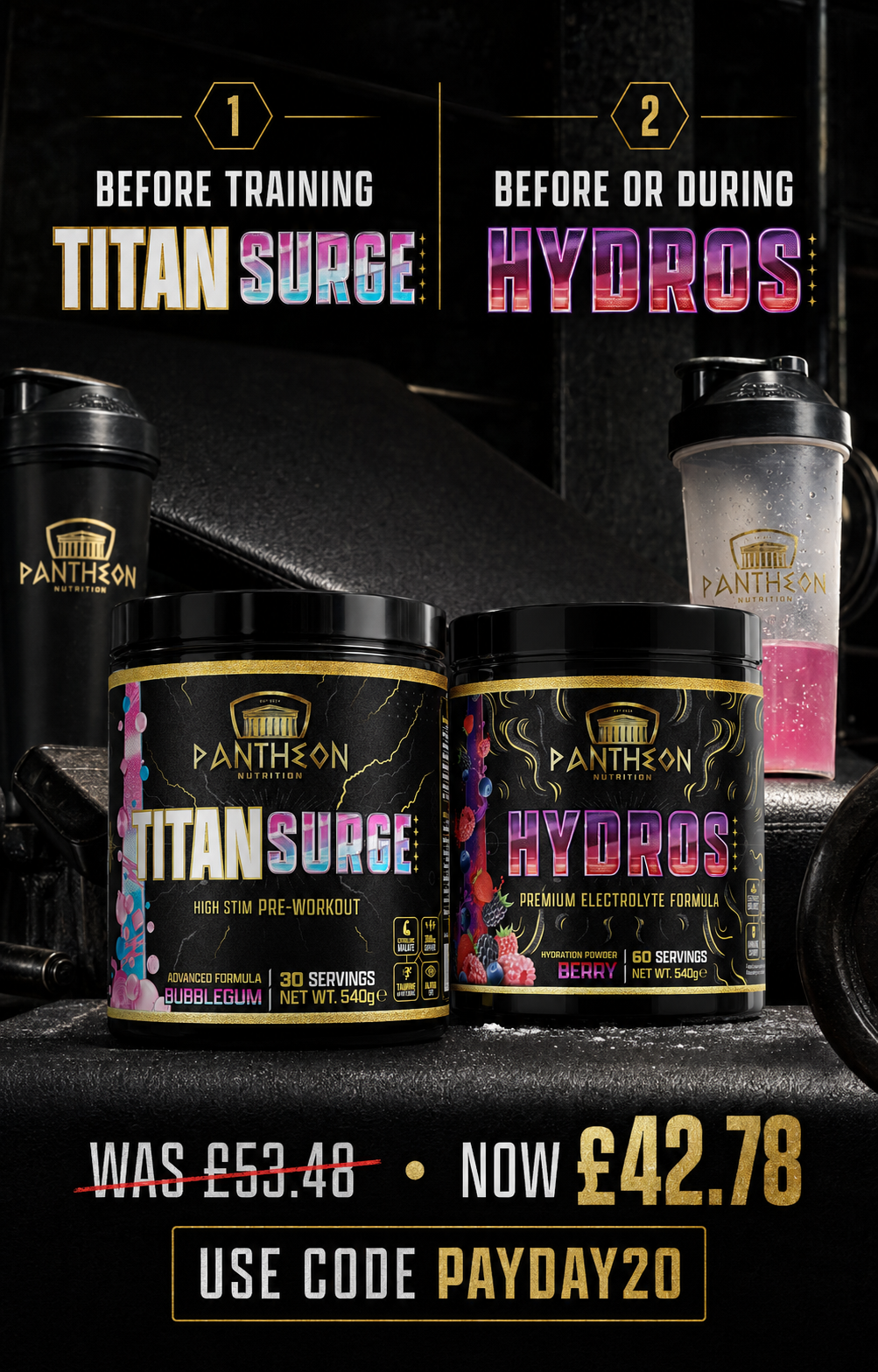 Titan Surge and Hydros training routine stack